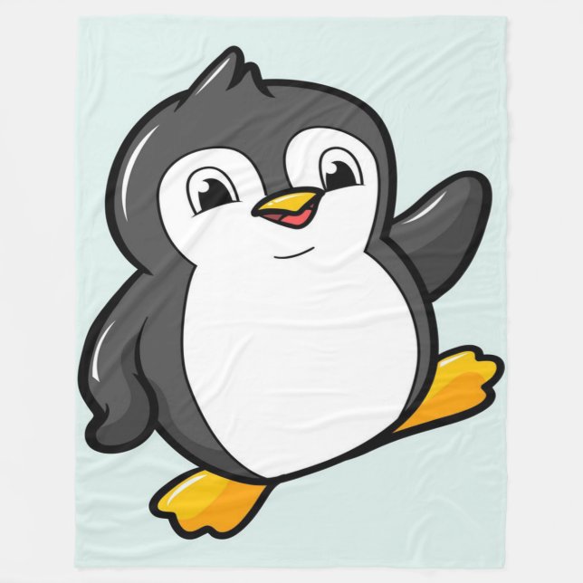 Chibi Penguin | Penguin Lover | Clolorful Gift  Fleece Blanket (Front)