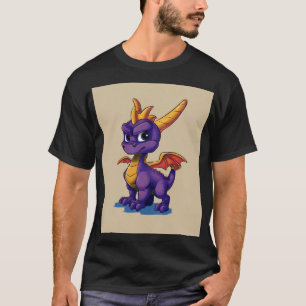 Chibi Purple Dragon Adventurer Cute Fantasy Masc T-Shirt