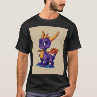 Chibi Purple Dragon Adventurer | Cute Fantasy Masc T-Shirt