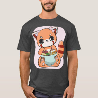Chibi Red Panda Ramen I Love Ramen Japanese Noodle T-Shirt