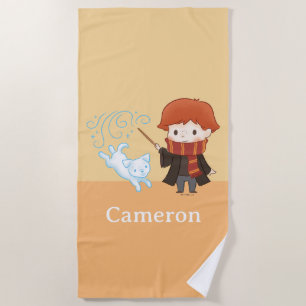 Chibi Ron Weasley Patronus Beach Towel