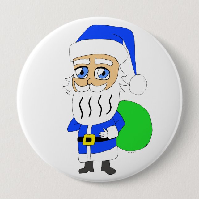 chibi Santa Claus     10 Cm Round Badge (Front)