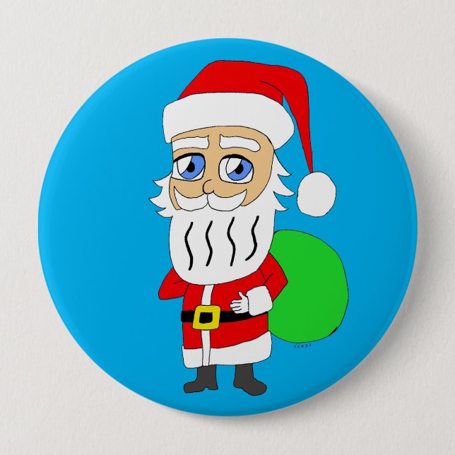 Chibi Santa Claus     10 Cm Round Badge (Front)