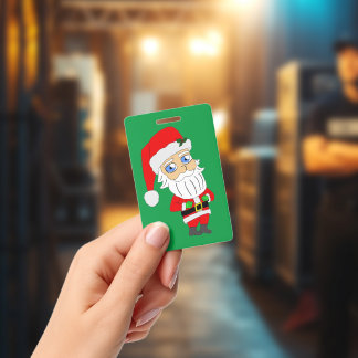 chibi santa claus ID badge