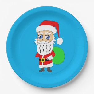 Chibi Santa Claus Paper Plate