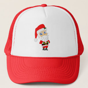 chibi santa claus trucker hat