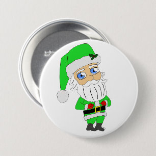 Chibi Santa green suit 7.5 Cm Round Badge
