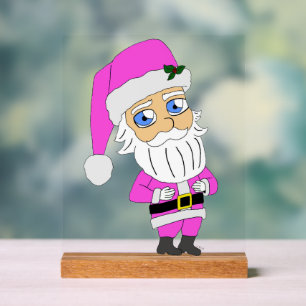 Chibi Santa pink suit Acrylic Sign