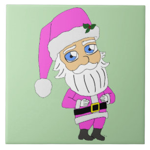 Chibi Santa pink suit Ceramic Tile