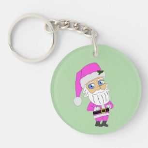 Chibi Santa pink suit Key Ring