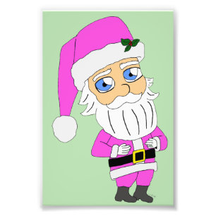 Chibi Santa pink suit Photo Print