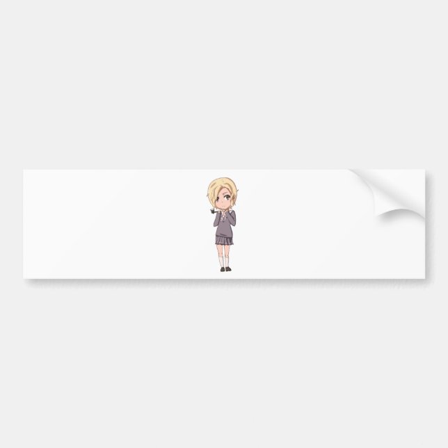 Chibi School Girl Bumper Sticker (Front)