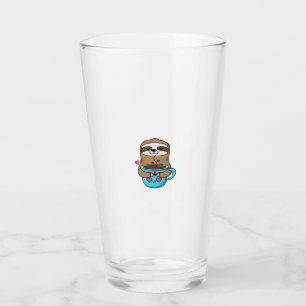 Chibi Sloth Coffee Lover � Cute Kawaii Sloth Huggi Glass