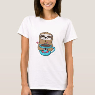 Chibi Sloth Coffee Lover � Cute Kawaii Sloth Huggi T-Shirt