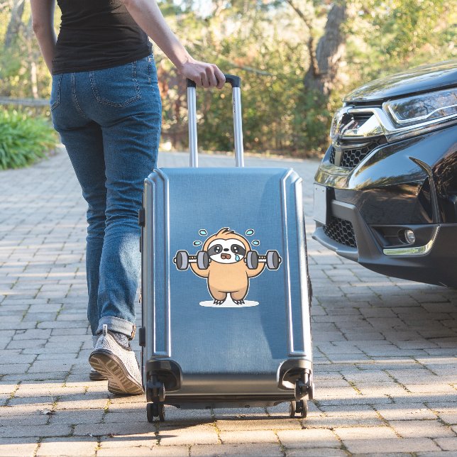 Chibi Sloth Gym Fail – Cute Kawaii Funny Workout A (Suitcase Insitu)