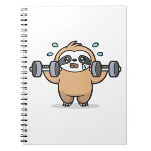 Chibi Sloth Gym Fail – Cute Kawaii Funny Workout A Notebook