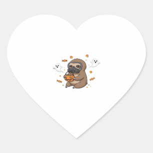 Chibi Sloth Hazmat Halloween Oversized T-Shirt Heart Sticker