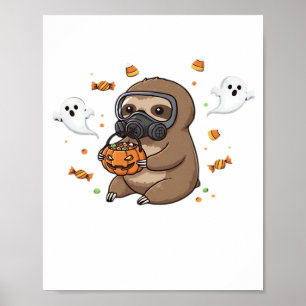 Chibi Sloth Hazmat Halloween Oversized T-Shirt Poster