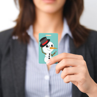 chibi snowman ID badge