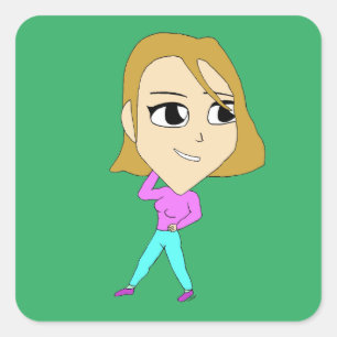 chibi square sticker