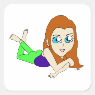 chibi square sticker
