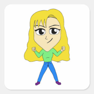 chibi square sticker