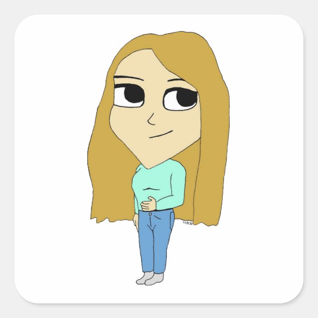chibi   square sticker (Front)
