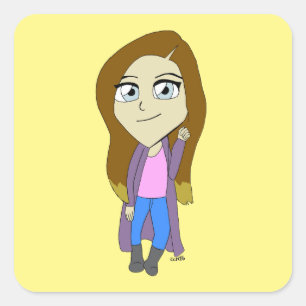 Chibi  square sticker