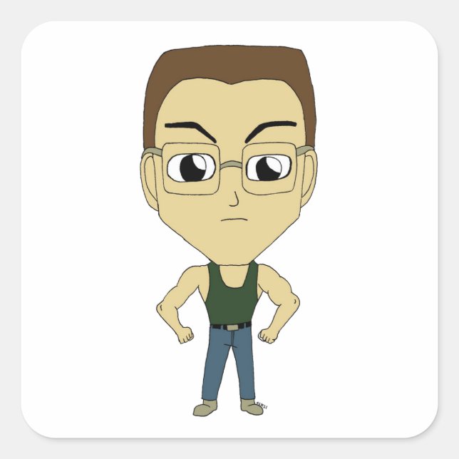 chibi     square sticker (Front)
