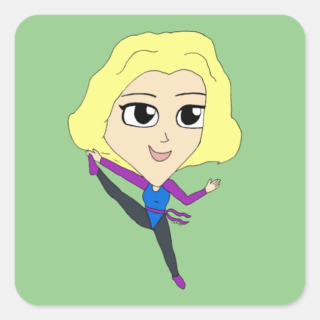 chibi      square sticker (Front)