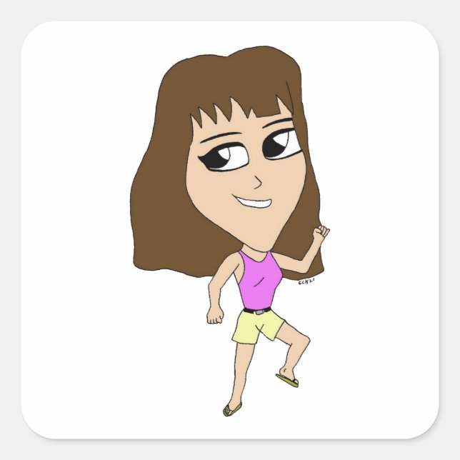 chibi       square sticker (Front)
