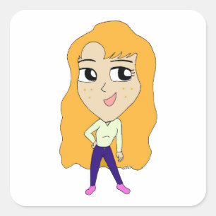 chibi   square sticker