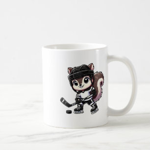 Chibi Squirrel Playing Ice Hockey Fun Coffee Mug