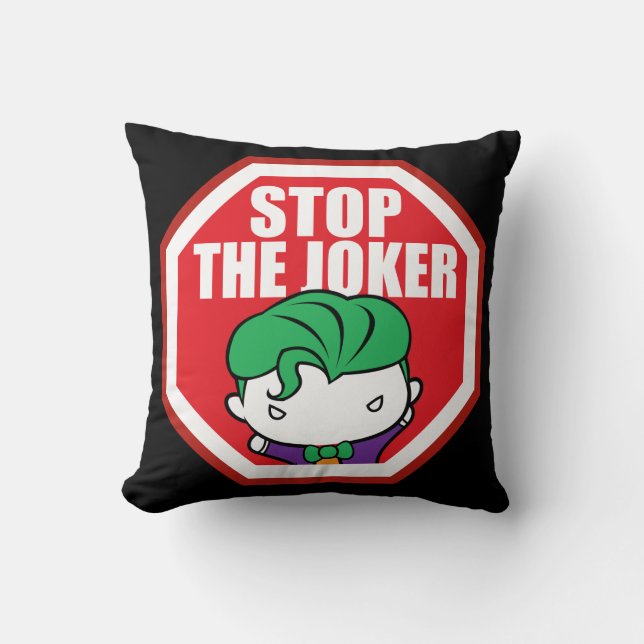 Chibi "Stop The Joker" Sign Cushion (Front)