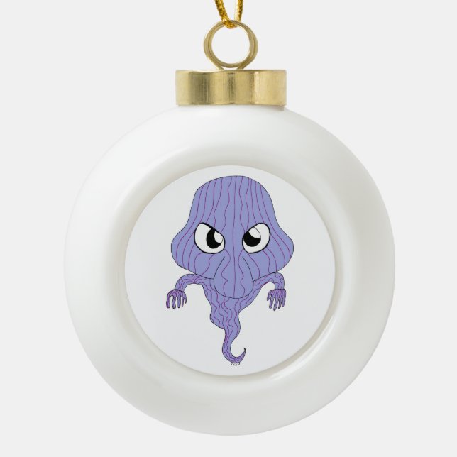Chibi style ghost   ceramic ball christmas ornament (Front)