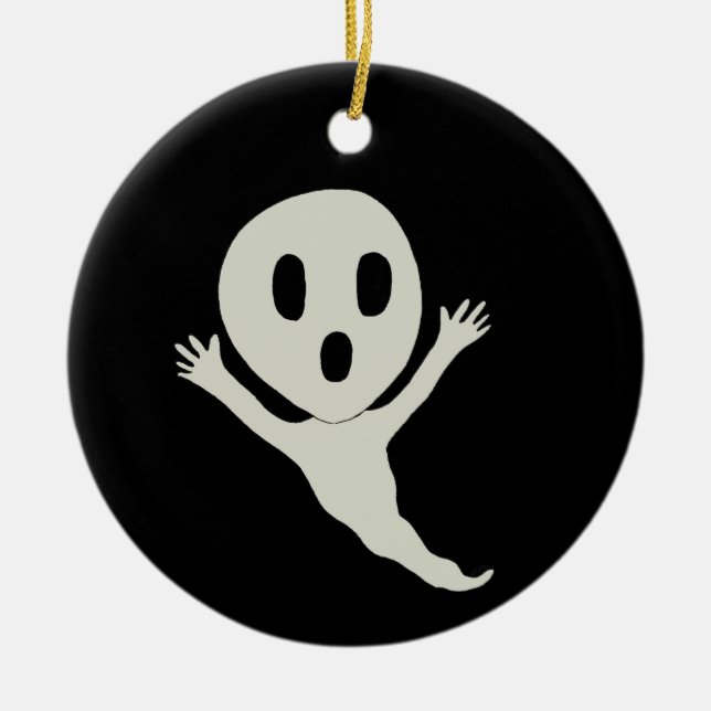 Chibi style ghost   ceramic ornament (Front)