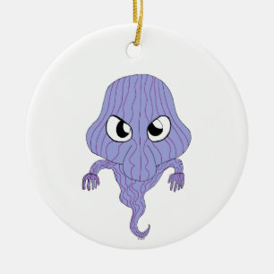 Chibi style ghost ceramic ornament