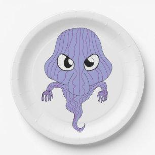 Chibi style ghost paper plate