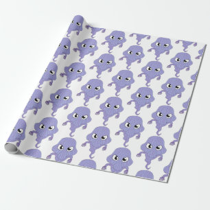 Chibi style ghost wrapping paper