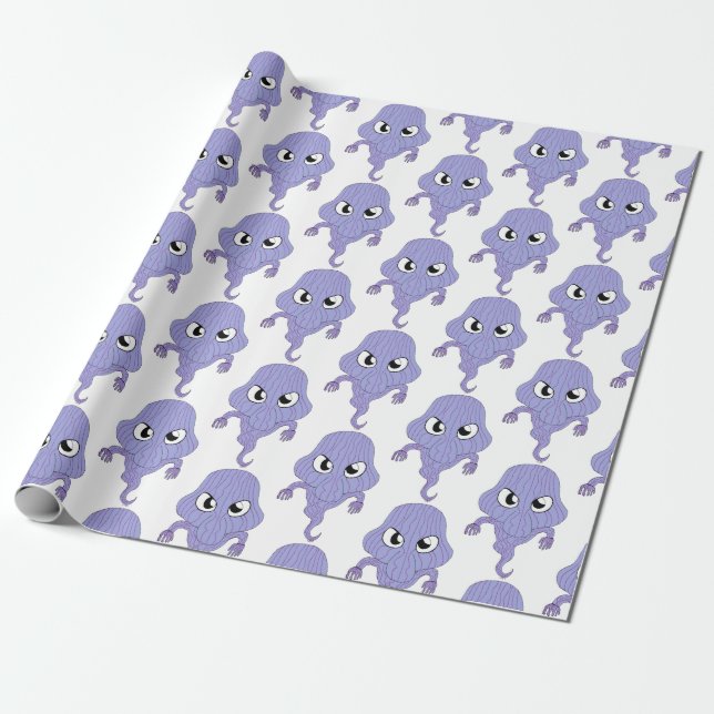 Chibi style ghost wrapping paper (Unrolled)