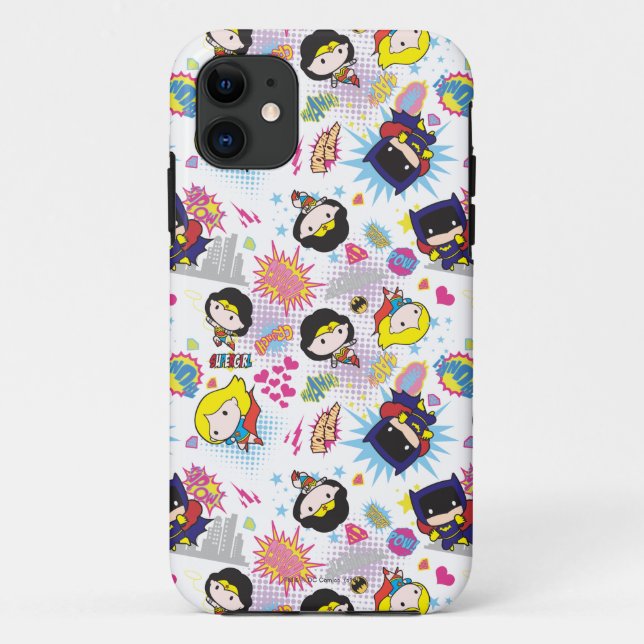 Chibi Super Heroine Pattern Case-Mate iPhone Case (Back)