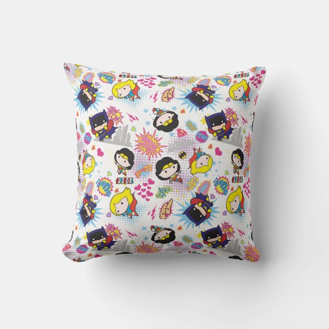 Chibi Super Heroine Pattern Cushion (Front)