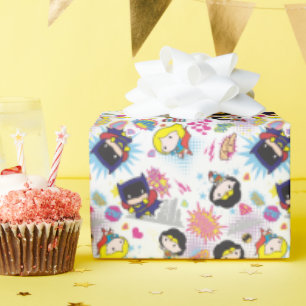 Chibi Super Heroine Pattern Wrapping Paper