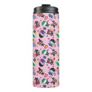 Chibi Super Villain Action Pattern Thermal Tumbler