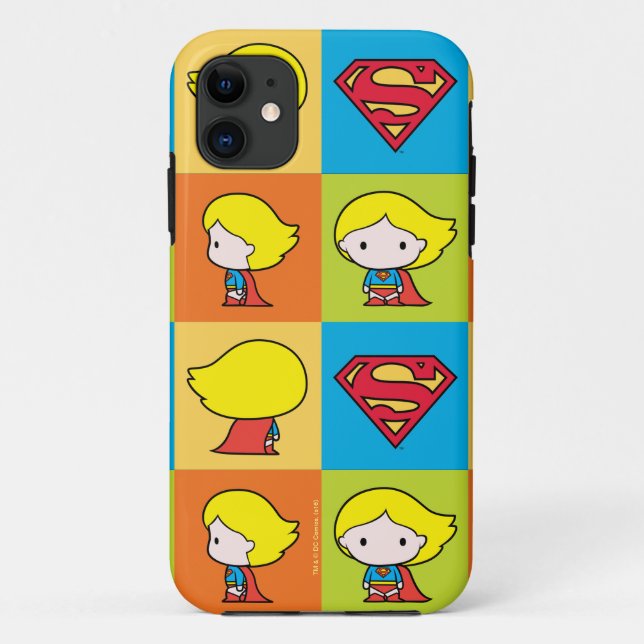 Chibi Supergirl Character Turnaround Case-Mate iPhone Case (Back)