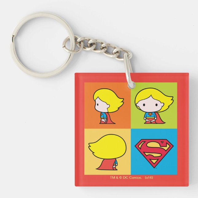 Chibi Supergirl Character Turnaround Key Ring (Front)