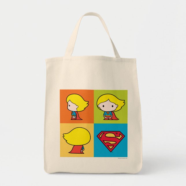 Chibi Supergirl Character Turnaround Tote Bag (Front)