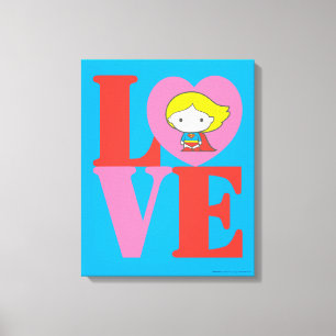 Chibi Supergirl LOVE Canvas Print