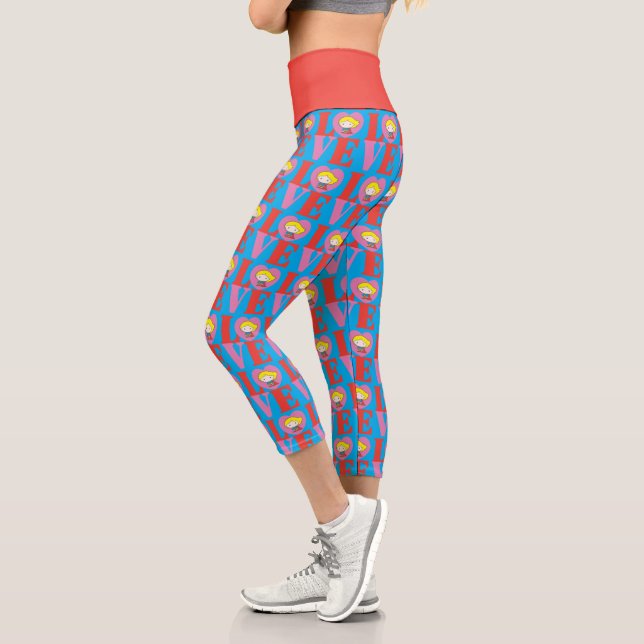 Chibi Supergirl LOVE Capri Leggings (Left)