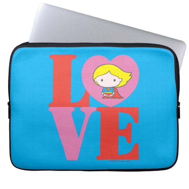 Chibi Supergirl LOVE Laptop Sleeve (Front)